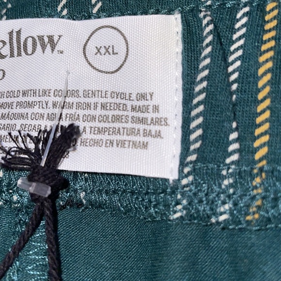 Goodfellow & Co Green and Yellow Stripes Cotton Modal Knit Pajama Lounge Pants - Picture 6 of 6